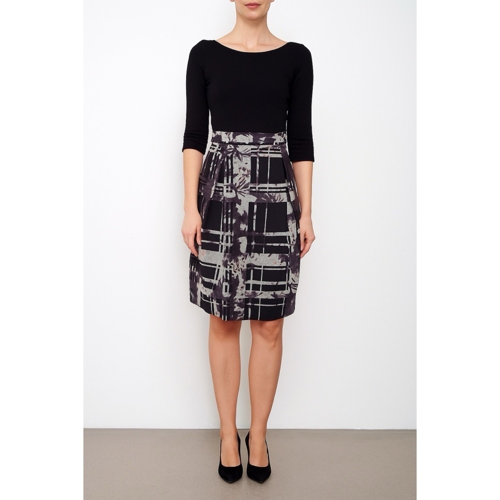 ESCADA SPORT Floral Abstract Floral Tartan Knee-Length Business Casual Skirt 34